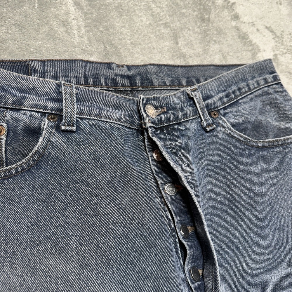 VTG 90s Levi's 501 Jeans Mens 36x30 Made in USA Button Fly Distressed Baggy - Picture 15 of 16
